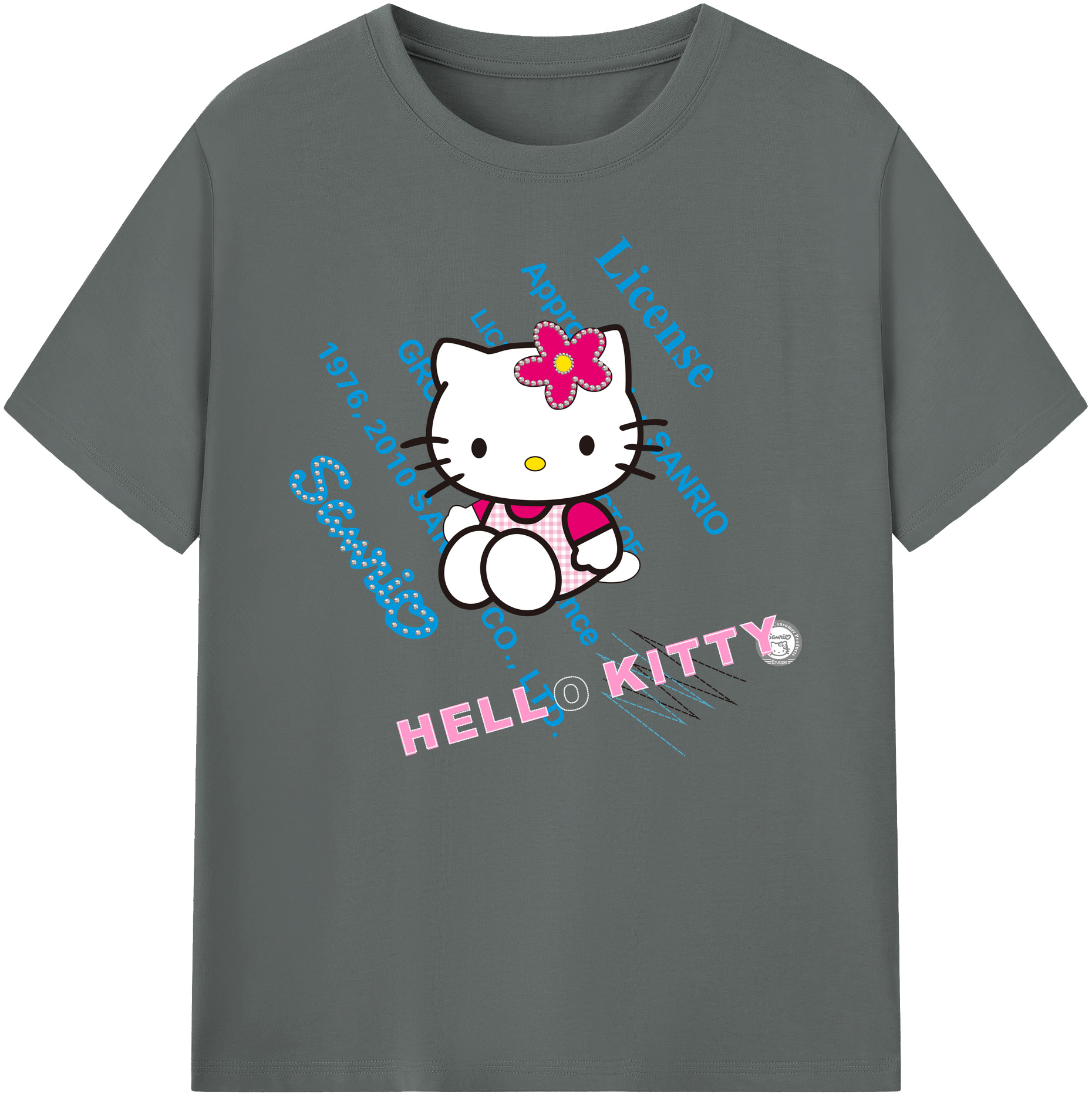 （画像用） Hello Kitty ハローキティ 綿100％ メンズ半袖Tシャツ｜肌触りやわらか＆通気性